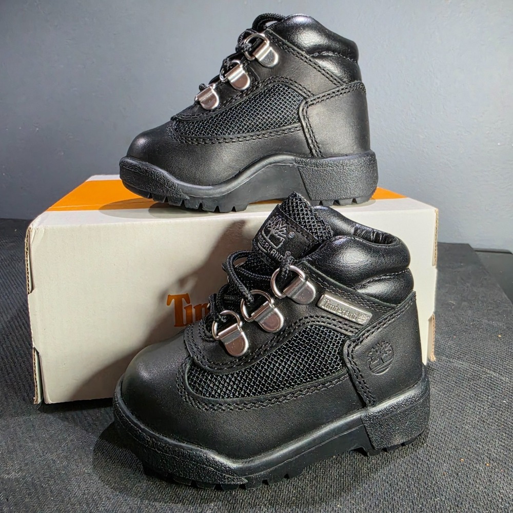 New Sz 5M Timberland Toddler Field Boot TB015806001 Black Full Grain Adorable